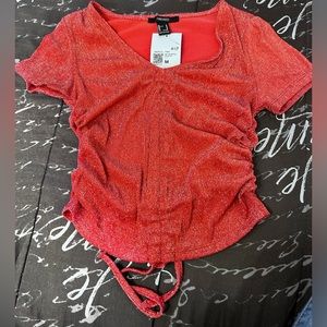 Red Glittery Forever 21 Shirt Size Medium . Brand New .